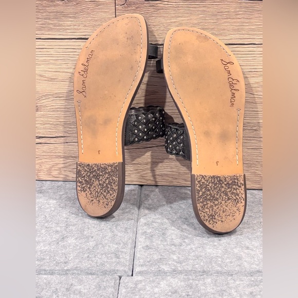 🖤🤎Sam Edelman Black Leather Germaine Toe-Ring Sandals 🖤🤎 - Picture 5 of 5